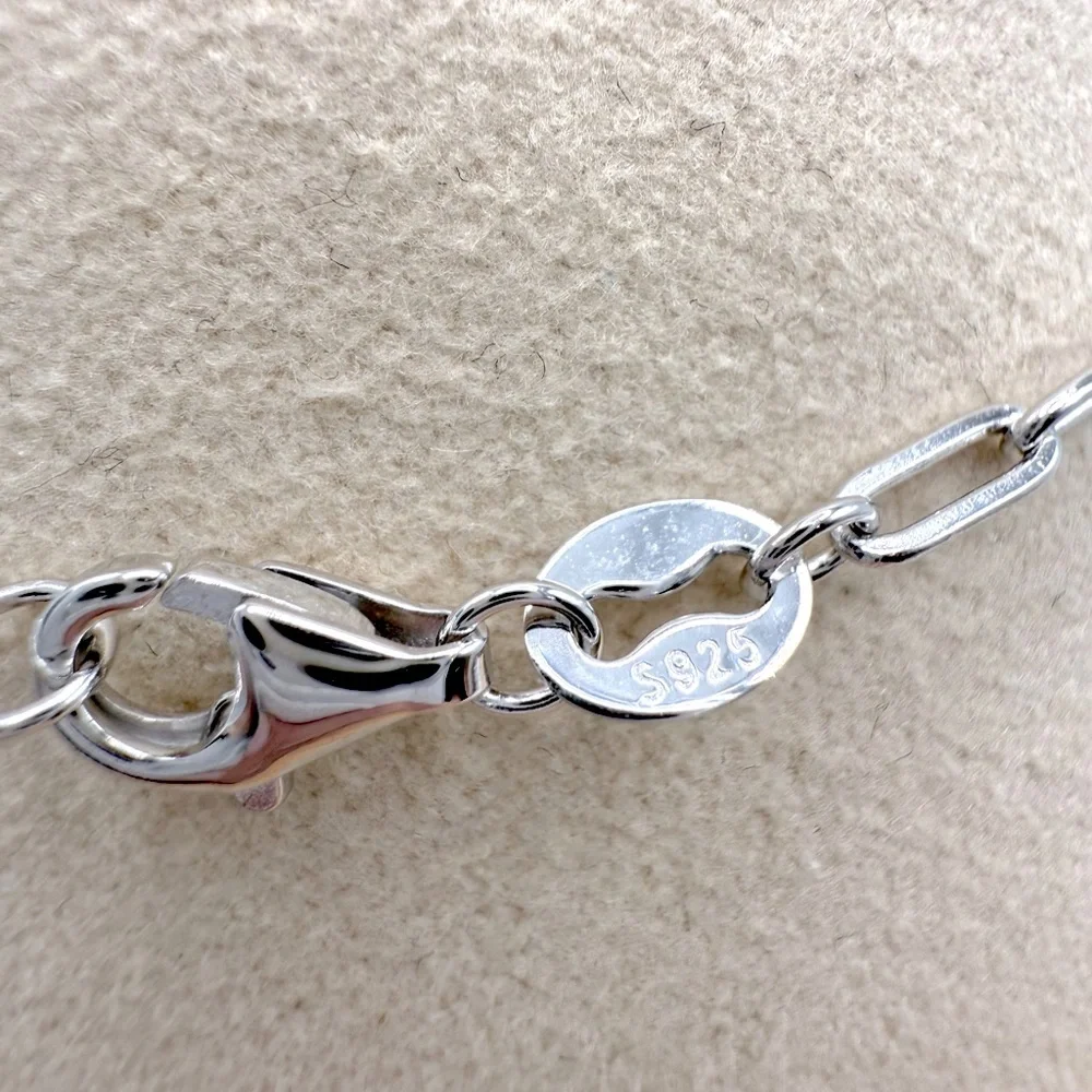 7” .925 Sterling Silver Infinity Style Cz Bracelet